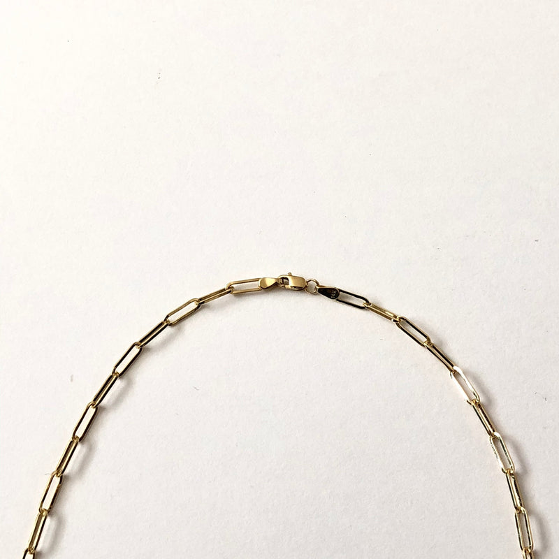 Form Large Link Necklace in 14k gold- paperclip chain
