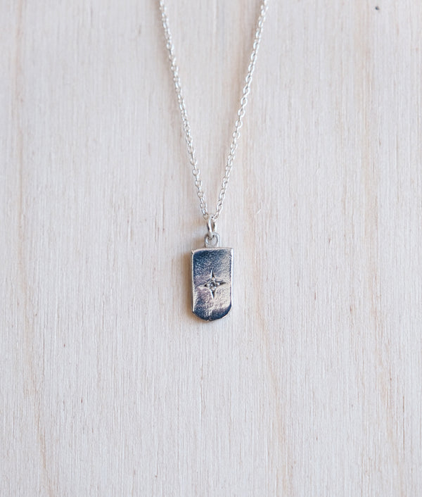 Shield Necklace in Silver