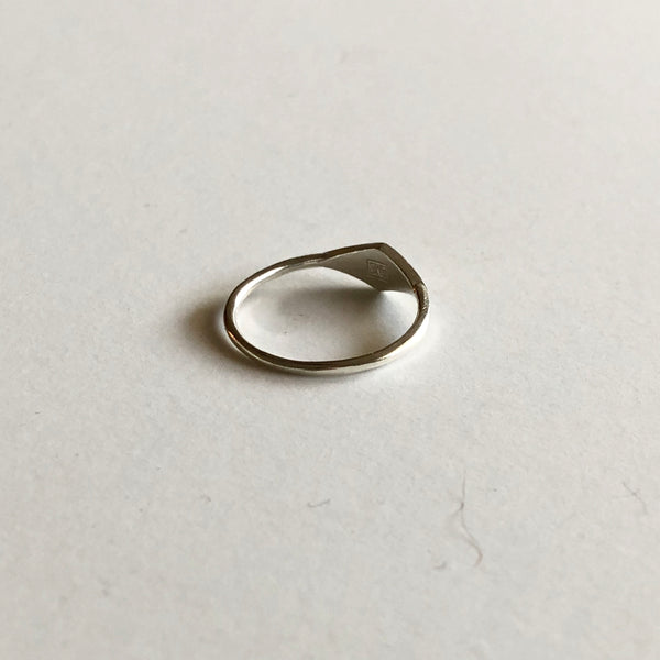 Small Diamond Signet in Silver