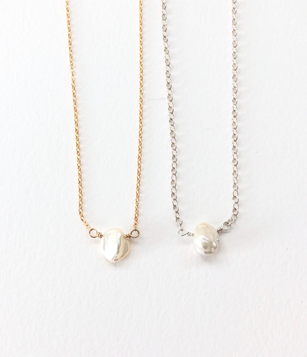 Gold Pearl Necklace w/ Card