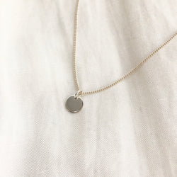 Silver Disc Necklace w/ Card