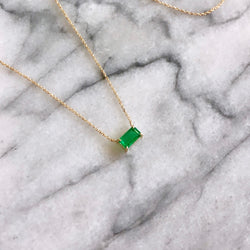 Emerald Baguette Necklace