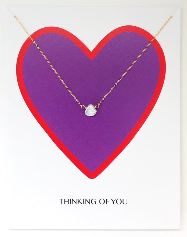 Gold Pearl Necklace w/ Card