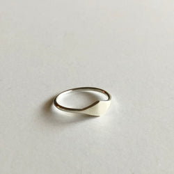 Small Diamond Signet in Silver