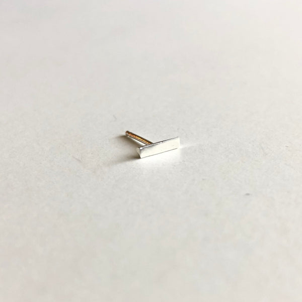 Line Stud Earring in Sterling Silver