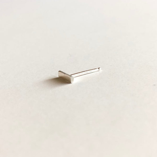 Line Stud Earring in Sterling Silver