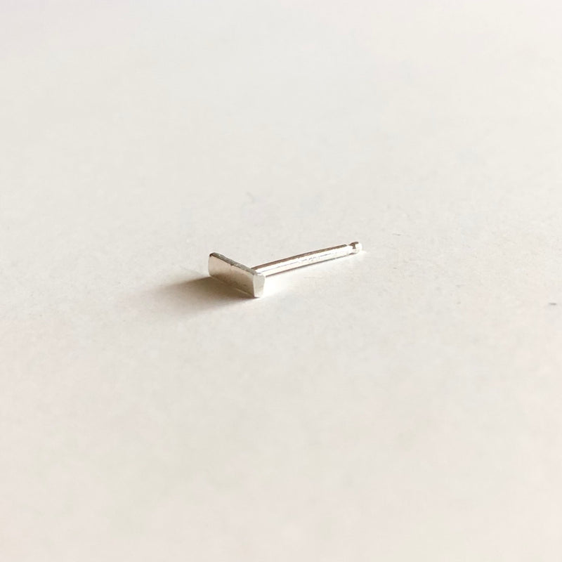 Line Stud Earring in Sterling Silver
