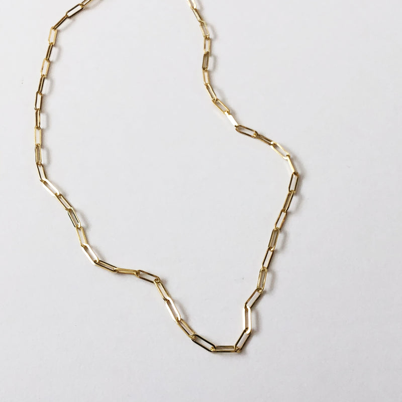 Form Large Link Necklace in 14k gold- paperclip chain
