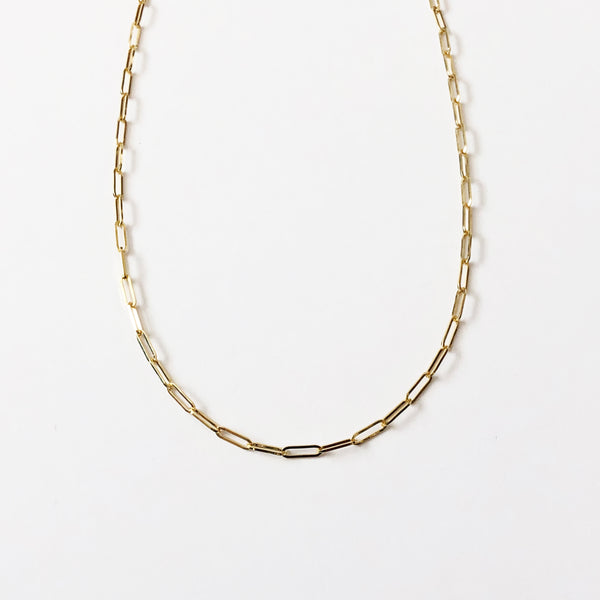 Form Large Link Necklace in 14k gold- paperclip chain