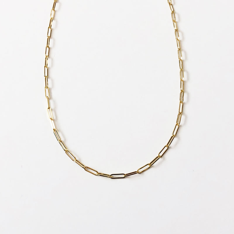 Form Large Link Necklace in 14k gold- paperclip chain